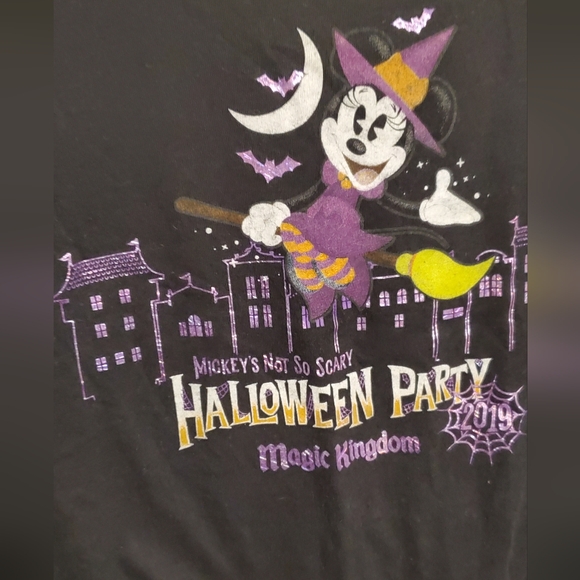 Disney Parks 2019 Minnie Mouse Black Halloween Party Women's Top Size Large - Picture 3 of 6